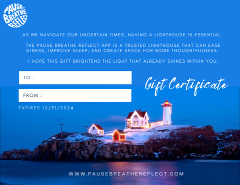 Pause Breathe Reflect Meditation App GIFT Membership